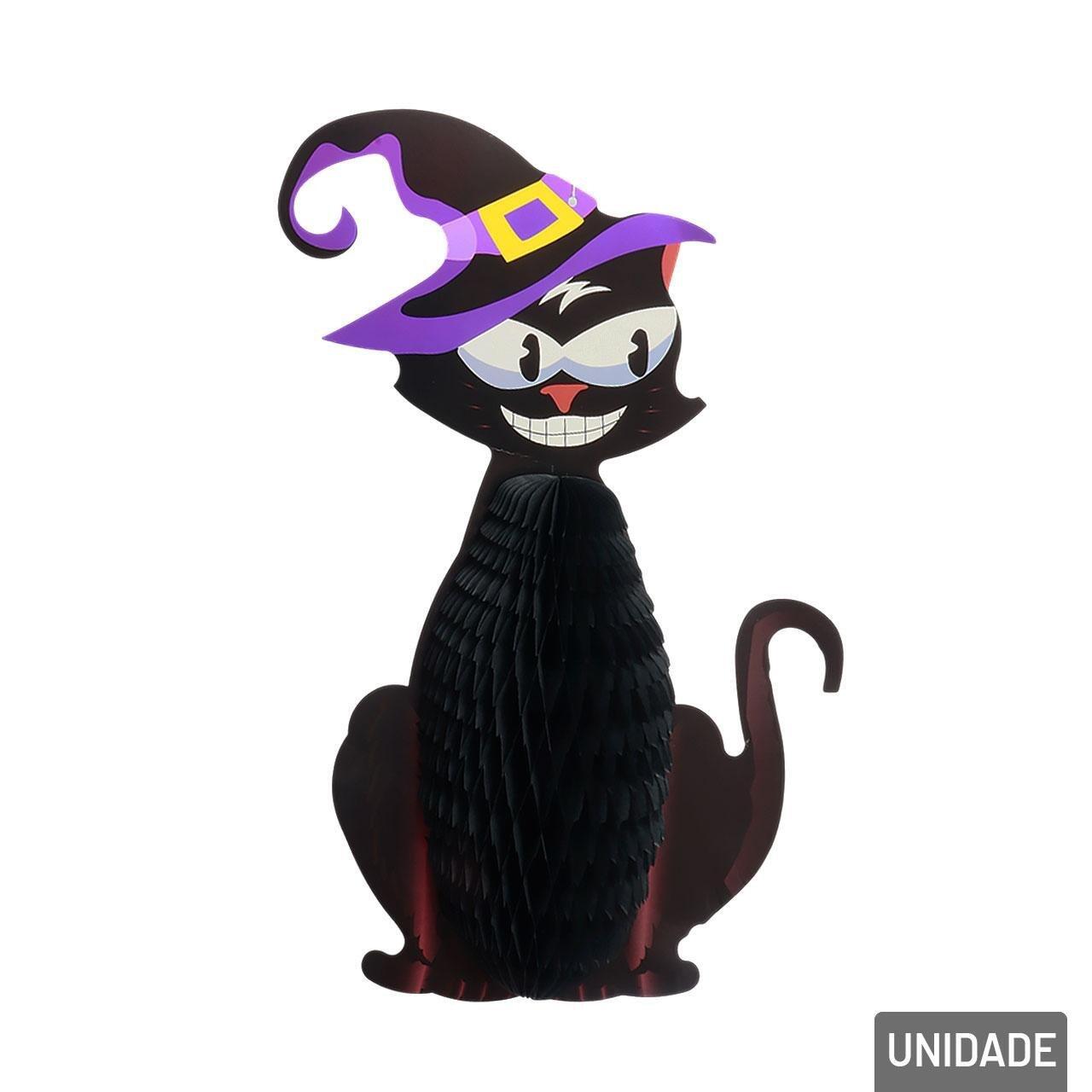 Enfeite Halloween de Papel 42x27cm Gato Preto - Imagem principal